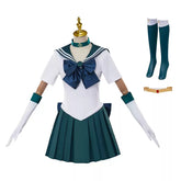 Sailor Moon Sailor Neptune Green Uniform Dress Set Outfits Cosplay Costume